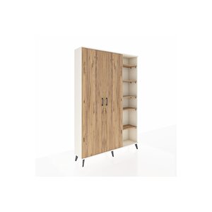 Arges Gardrop 7 Raflı 2 Kapaklı Tek Askılı 132x30x195 Aytaşı-çam