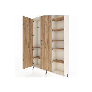 Arges Gardrop 7 Raflı 2 Kapaklı Tek Askılı 132x30x195 Aytaşı-çam