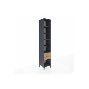 Hyperion Dolap 5 Raflı Tek Çekmeceli 44x44x243 Antrasit-çam