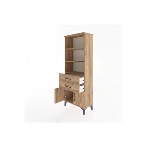 Arges Dolap 3 Raflı 2 Çekmeceli 2 Kapaklı 60x30x163 Çam-çam