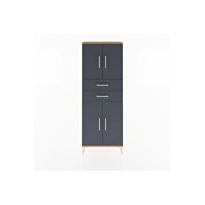 Arges Dolap 3 Raflı 2 Çekmeceli 4 Kapaklı 60x30x163 Çam-antrasit