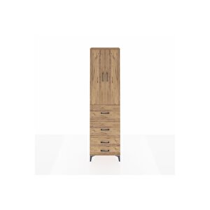 Arges Dolap 3 Raflı 4 Çekmeceli 2 Kapaklı 60x30x221 Çam-çam