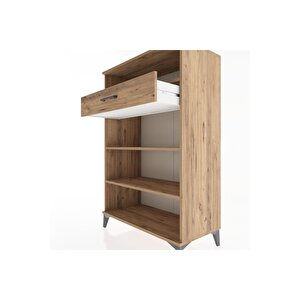 Hyperion Dolap 3 Raflı Tek Çekmeceli 88x44x134 Çam-çam