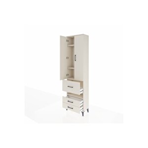 Arges Dolap 4 Raflı 3 Çekmeceli 2 Kapaklı 60x30x221 Aytaşı-aytaşı