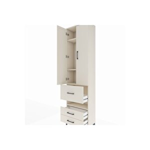 Arges Dolap 4 Raflı 3 Çekmeceli 2 Kapaklı 60x30x221 Aytaşı-aytaşı