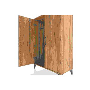 Hyperion Dolap 2 Kapaklı Tek Askılı 88x44x134 Çam-çam