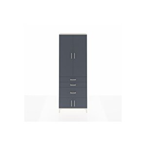 Arges Dolap 3 Raflı 3 Çekmeceli 4 Kapaklı 88x30x243 Aytaşı-antrasit