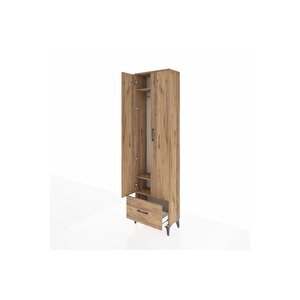 Arges Dolap 3 Raflı Tek Çekmeceli Tek Askılı 60x30x221 Çam-çam