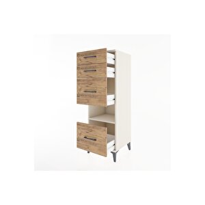 Hyperion Dolap Tek Raflı 4 Çekmeceli 44x44x134 Aytaşı-çam