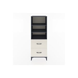 Hyperion Dolap 3 Raflı 2 Çekmeceli 60x44x163 Antrasit-aytaşı