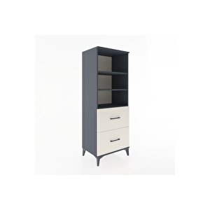Hyperion Dolap 3 Raflı 2 Çekmeceli 60x44x163 Antrasit-aytaşı