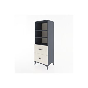 Hyperion Dolap 3 Raflı 2 Çekmeceli 60x44x163 Antrasit-aytaşı