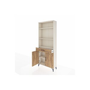 Arges Dolap 4 Raflı Tek Çekmeceli 2 Kapaklı 88x30x221 Aytaşı-çam