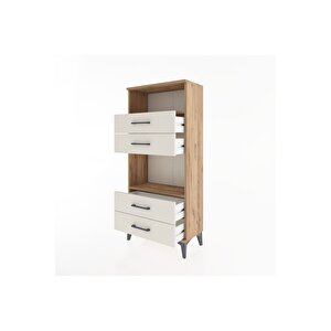 Hyperion Dolap 2 Raflı 4 Çekmeceli 60x44x134 Çam-aytaşı
