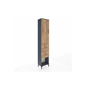 Arges Dolap 2 Raflı 2 Çekmeceli Tek Askılı 44x30x221 Antrasit-çam