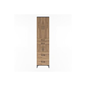 Arges Dolap 4 Raflı 4 Çekmeceli 4 Kapaklı 60x30x243 Antrasit-çam