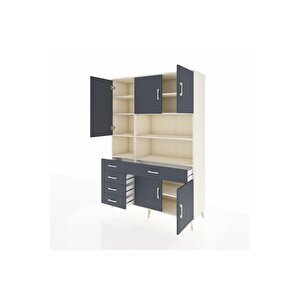 Hyperion Gardrop 9 Raflı 5 Çekmeceli 5 Kapaklı 132x44x195 Aytaşı-antrasit