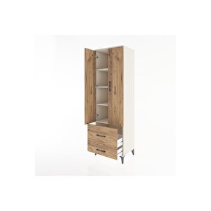 Hyperion Dolap 4 Raflı 2 Çekmeceli 2 Kapaklı 60x44x195 Aytaşı-çam