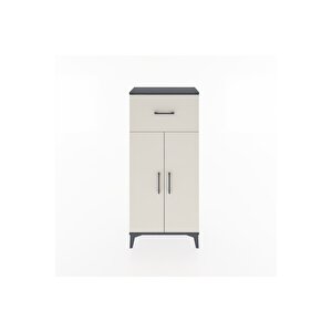 Hyperion Dolap 2 Raflı Tek Çekmeceli 2 Kapaklı 60x44x134 Antrasit-aytaşı