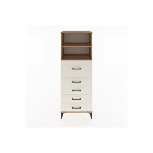 Hyperion Dolap 2 Raflı 5 Çekmeceli 60x44x163 Çam-aytaşı