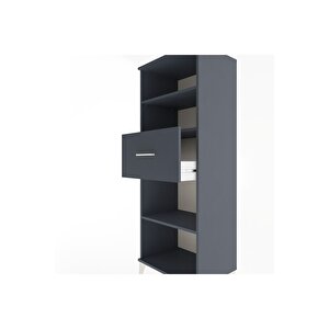 Hyperion Dolap 3 Raflı Tek Çekmeceli 60x44x163 Antrasit-antrasit