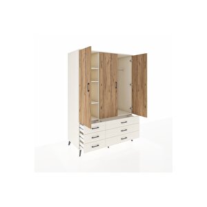 Kronos Dolap 5 Raflı 6 Çekmeceli Tek Askılı 132x59x195 Aytaşı-çam/aytaşı