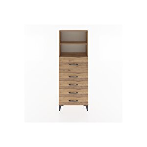 Arges Dolap 2 Raflı 5 Çekmeceli 60x30x163 Çam-çam