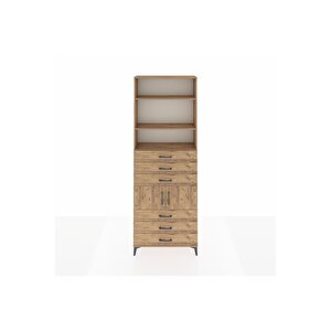 Arges Dolap 4 Raflı 6 Çekmeceli 2 Kapaklı 88x30x243 Çam-çam