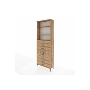 Arges Dolap 4 Raflı 6 Çekmeceli 2 Kapaklı 88x30x243 Çam-çam