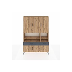 Arges Dolap 8 Raflı 2 Çekmeceli 6 Kapaklı 132x30x195 Çam-çam/antrasit