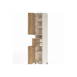 Hyperion Dolap 5 Raflı 2 Çekmeceli 2 Kapaklı 44x44x243 Aytaşı-çam