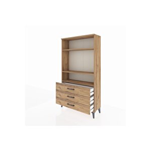 Arges Dolap 3 Raflı 3 Çekmeceli 88x30x163 Çam-çam