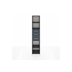 Arges Dolap 3 Raflı 3 Çekmeceli 44x30x221 Antrasit-antrasit