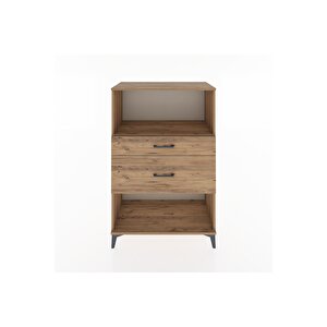 Hyperion Dolap Tek Raflı 2 Çekmeceli 88x44x134 Çam-çam