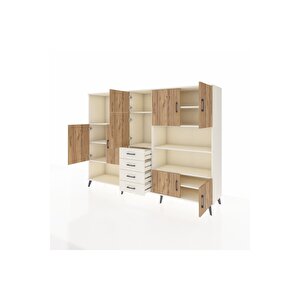 Hyperion Dolap 9 Raflı 4 Çekmeceli 8 Kapaklı 220x44x163 Aytaşı-çam/aytaşı