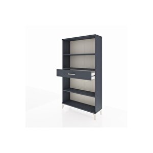 Arges Dolap 3 Raflı Tek Çekmeceli 88x30x163 Antrasit-antrasit