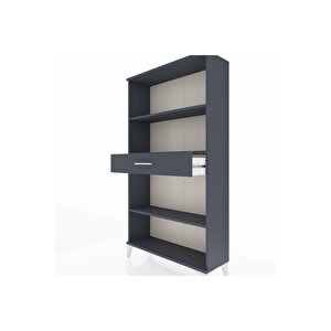 Arges Dolap 3 Raflı Tek Çekmeceli 88x30x163 Antrasit-antrasit