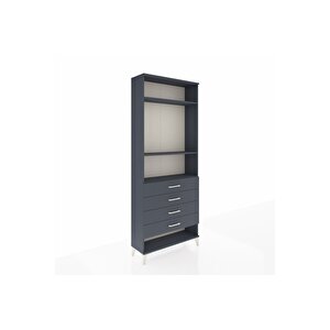 Arges Dolap 3 Raflı 4 Çekmeceli 88x30x221 Antrasit-antrasit