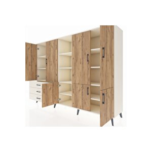 Hyperion Dolap 11 Raflı 3 Çekmeceli 7 Kapaklı 220x44x163 Aytaşı-çam/aytaşı