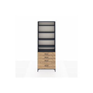 Arges Dolap 5 Raflı 4 Çekmeceli 88x30x243 Antrasit-çam