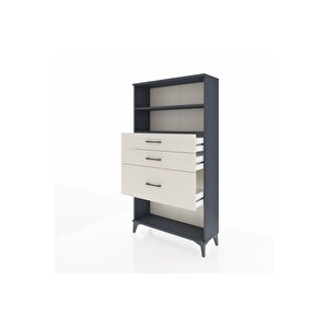 Arges Dolap 2 Raflı 3 Çekmeceli 88x30x163 Antrasit-aytaşı