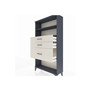 Arges Dolap 2 Raflı 3 Çekmeceli 88x30x163 Antrasit-aytaşı