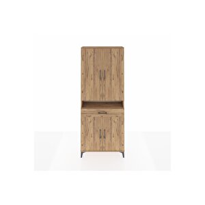 Arges Dolap 5 Raflı Tek Çekmeceli 4 Kapaklı 88x30x221 Çam-çam