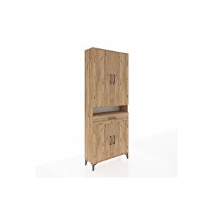 Arges Dolap 5 Raflı Tek Çekmeceli 4 Kapaklı 88x30x221 Çam-çam