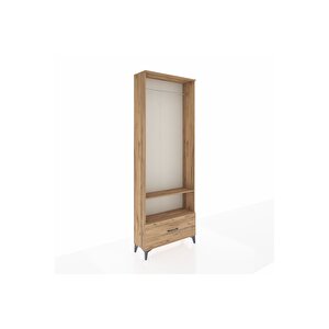Arges Dolap 2 Raflı Tek Çekmeceli Tek Askılı 88x30x243 Çam-çam