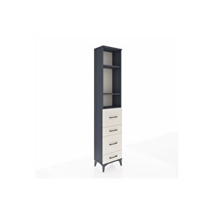 Arges Dolap 3 Raflı 4 Çekmeceli 44x30x221 Antrasit-aytaşı