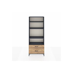 Arges Dolap 4 Raflı 2 Çekmeceli 88x30x221 Antrasit-çam