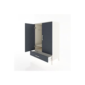 Hyperion Dolap Tek Raflı Tek Çekmeceli Tek Askılı 88x44x134 Aytaşı-antrasit