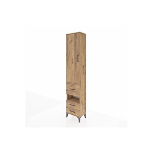 Arges Dolap 4 Raflı 3 Çekmeceli Tek Kapaklı 44x30x221 Çam-çam