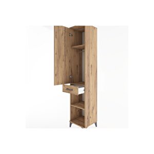 Hyperion Dolap 3 Raflı Tek Çekmeceli Tek Askılı 44x44x221 Çam-çam